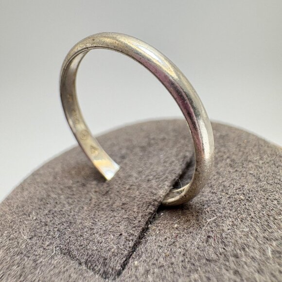 VTG Solid Sterling Silver 925 Half Round Wedding Band 2.5mm Ring Size 8 - Picture 4 of 11